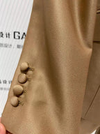 Elegant Women's Pant Suit - Solid Double-Breasted