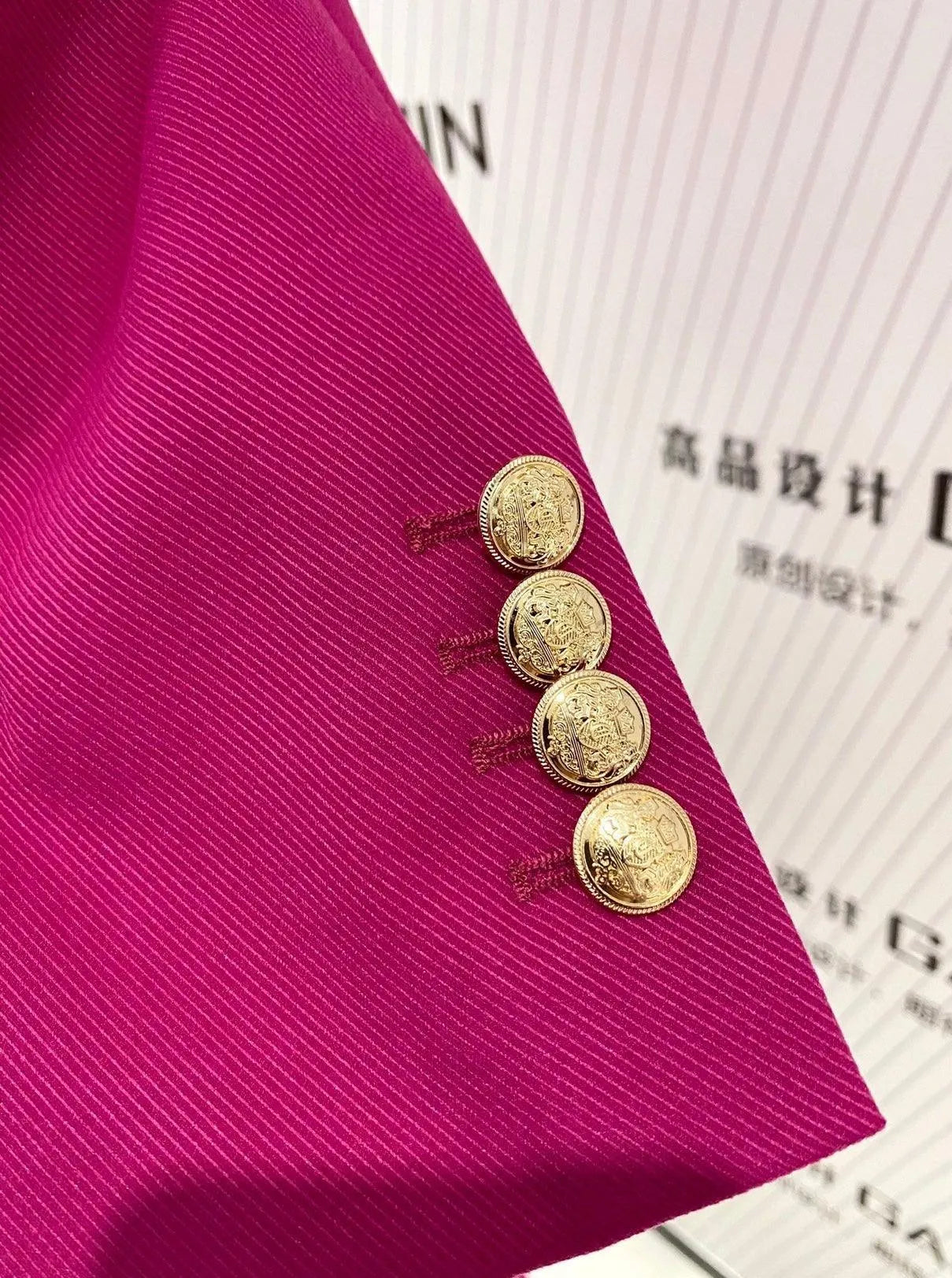 Elegant Women's Pant Suit - Solid Double-Breasted