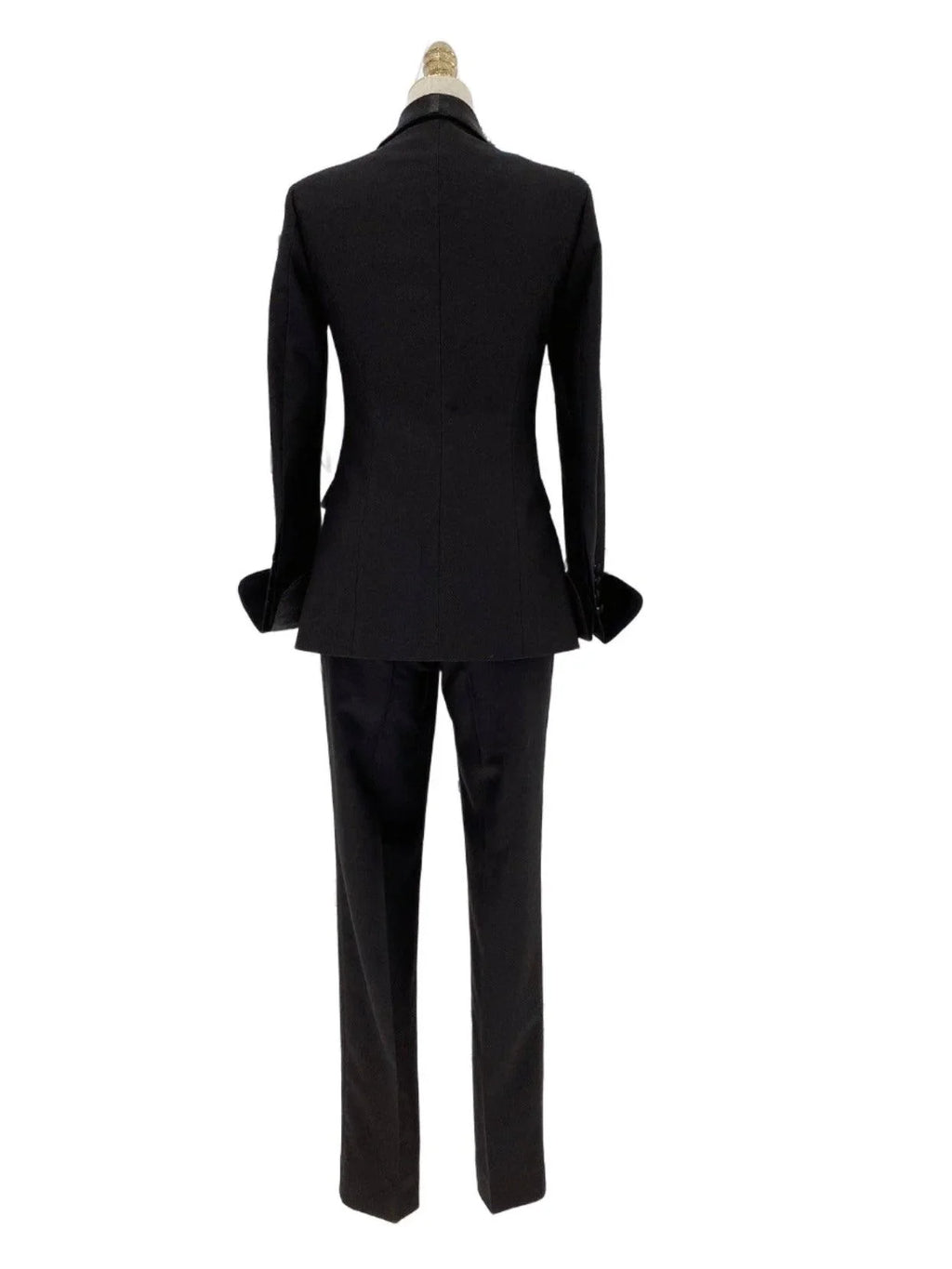 Elegant Women's Tuxedo Suit - Solid Double-Breasted