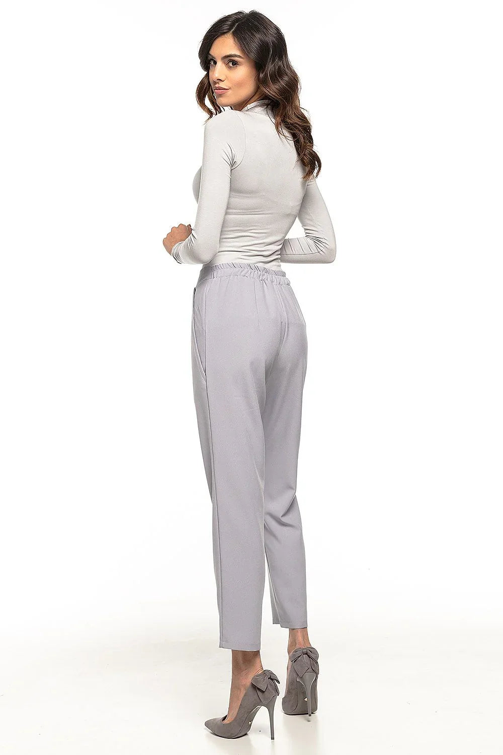 Elegant Women Trousers – Mid Rise Elastic Fit -Guocali
