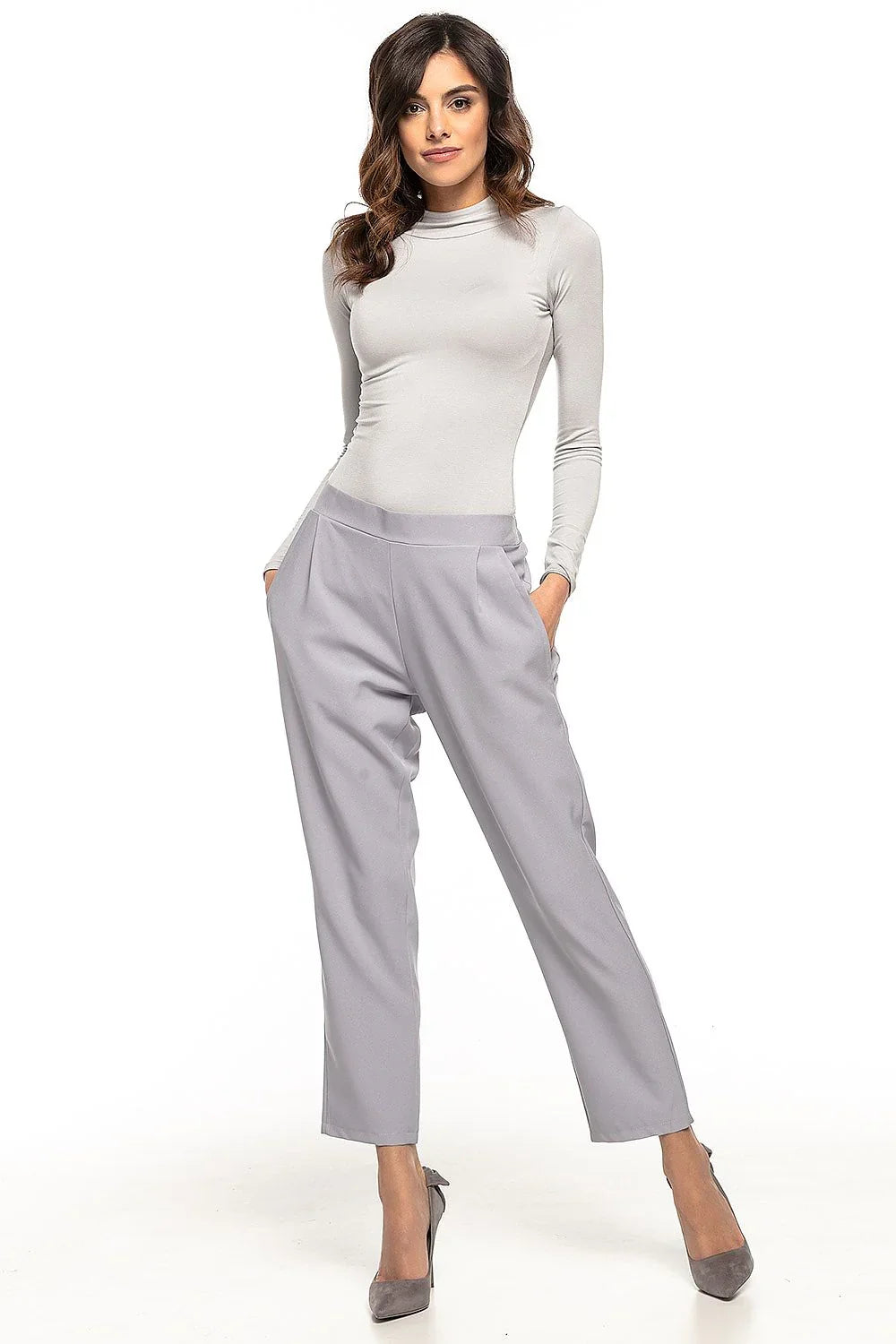 Elegant Women Trousers – Mid Rise Elastic Fit -Guocali