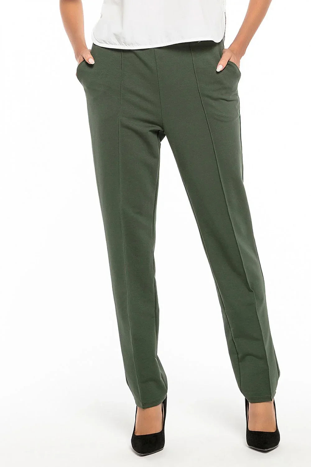 Elegant Women Trousers – Mid Rise Stretch -Guocali