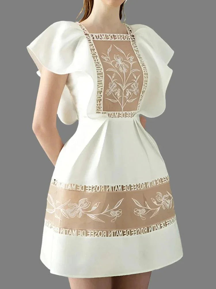 Embroidered Fairy Style A-Line Dress -Guocali