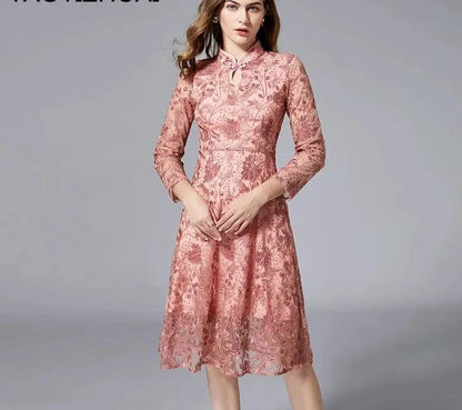 Embroidered Women's Casual Spring Dress -Guocali