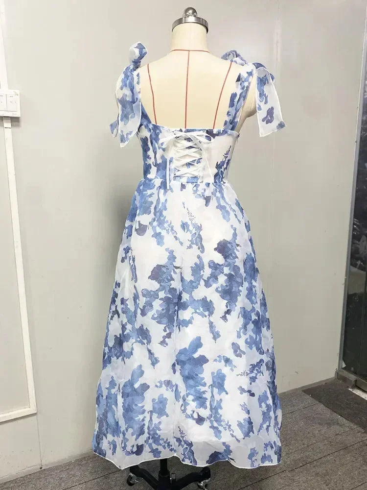 European Style Strapless Slash Neck Dress -Guocali