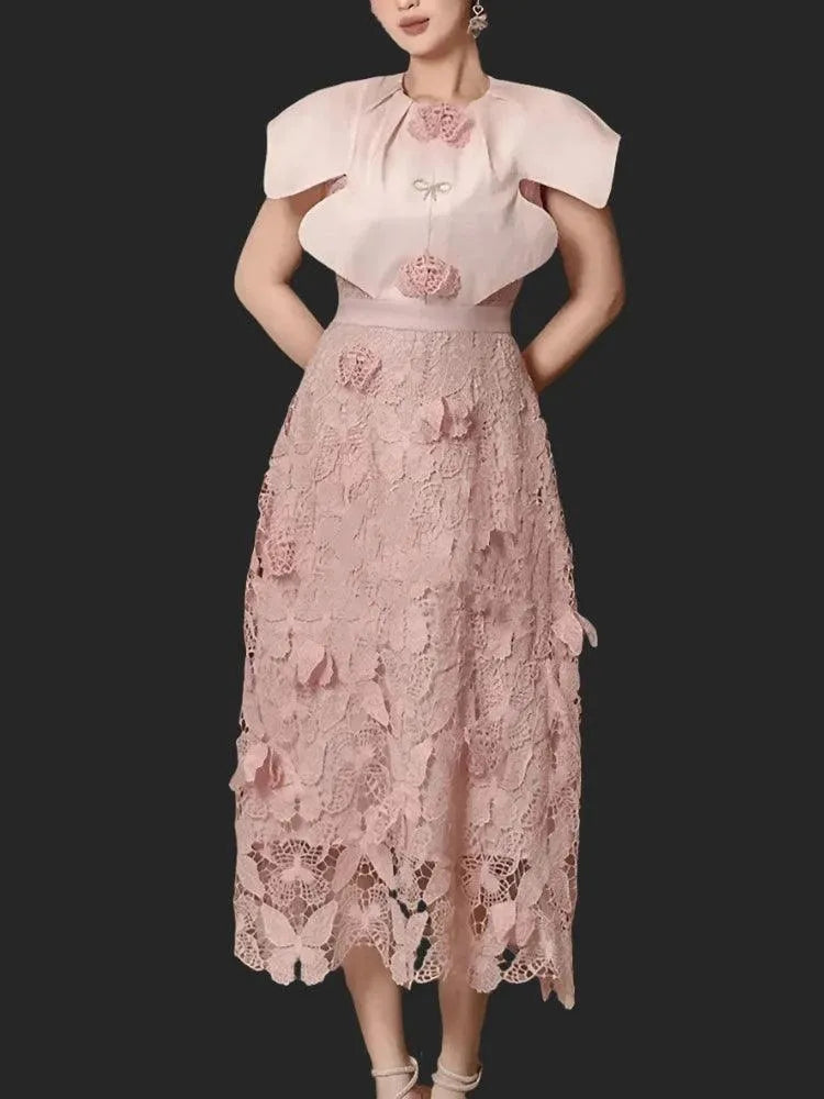 Fairy Style 3D Embroidery Party Dress -Guocali