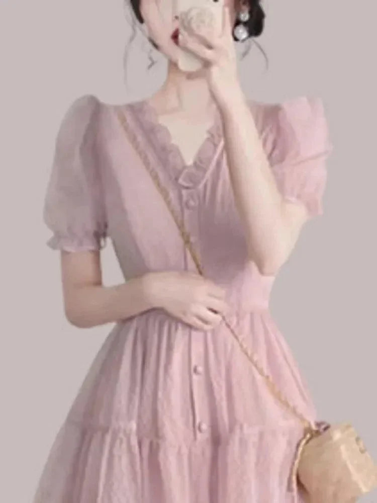 Fairy Style Beaded Chiffon Dress -Guocali