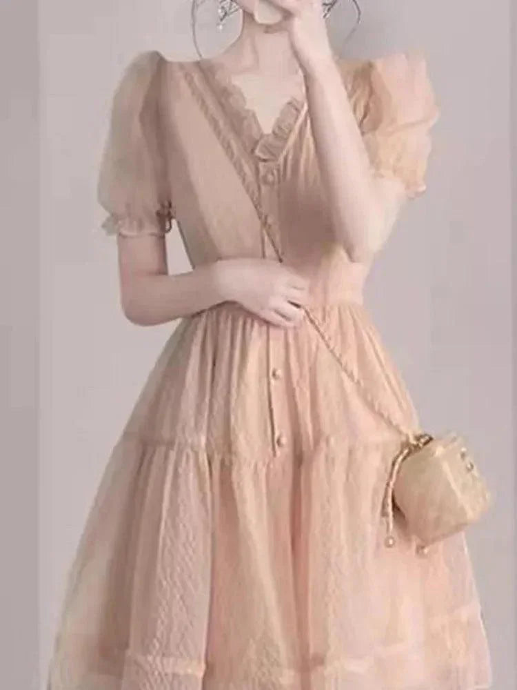 Fairy Style Beaded Chiffon Dress -Guocali