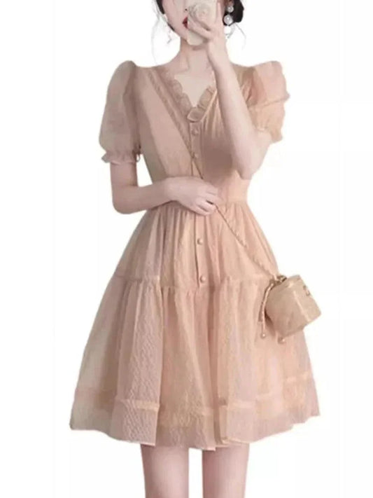 Fairy Style Beaded Chiffon Dress -Guocali