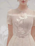 Fairy Style Embroidered Flower Dress -Guocali
