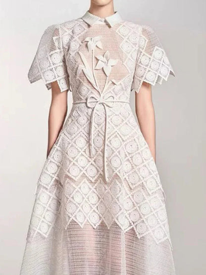 Fairy Style Embroidery Lace Party Dress -Guocali