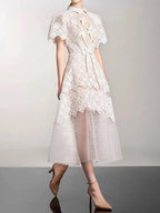 Fairy Style Embroidery Lace Party Dress -Guocali