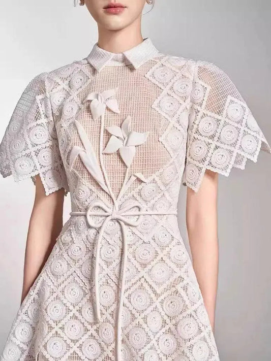 Fairy Style Embroidery Lace Party Dress -Guocali