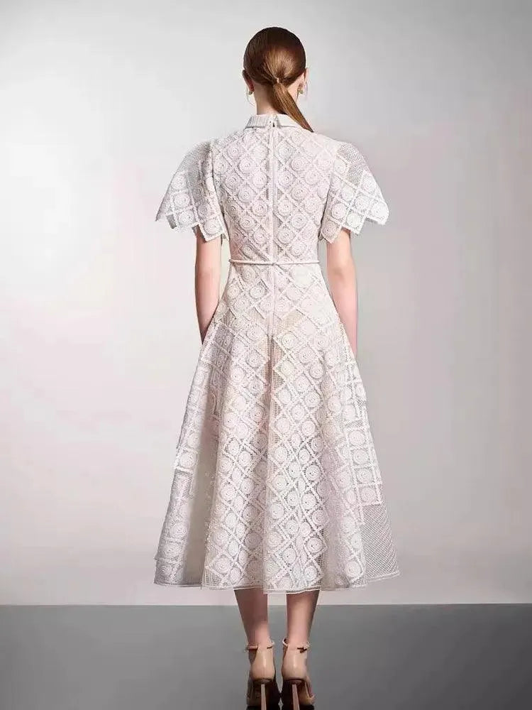 Fairy Style Embroidery Lace Party Dress -Guocali