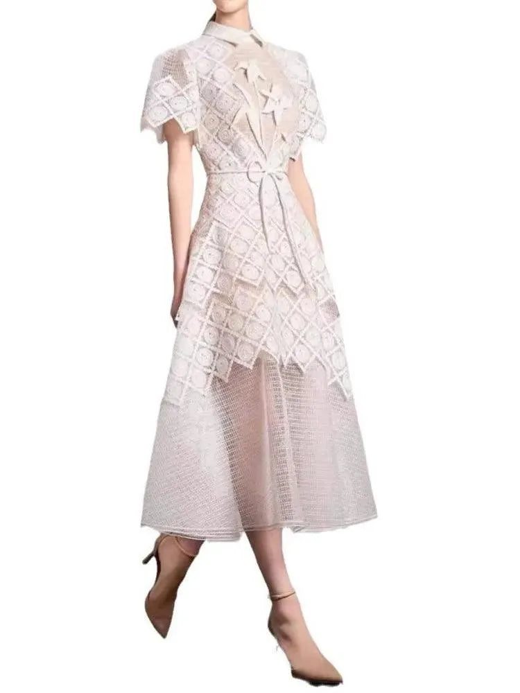 Fairy Style Embroidery Lace Party Dress -Guocali