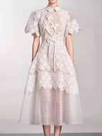 Fairy Style Embroidery Lace Party Dress -Guocali
