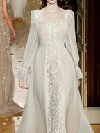 Fairy Style Lace Hollowed Out Party Dress -Guocali