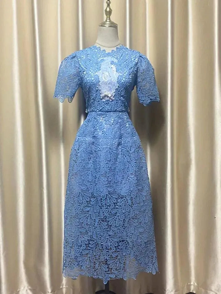 Fairy Style Lace Patchwork Party Dress -Guocali