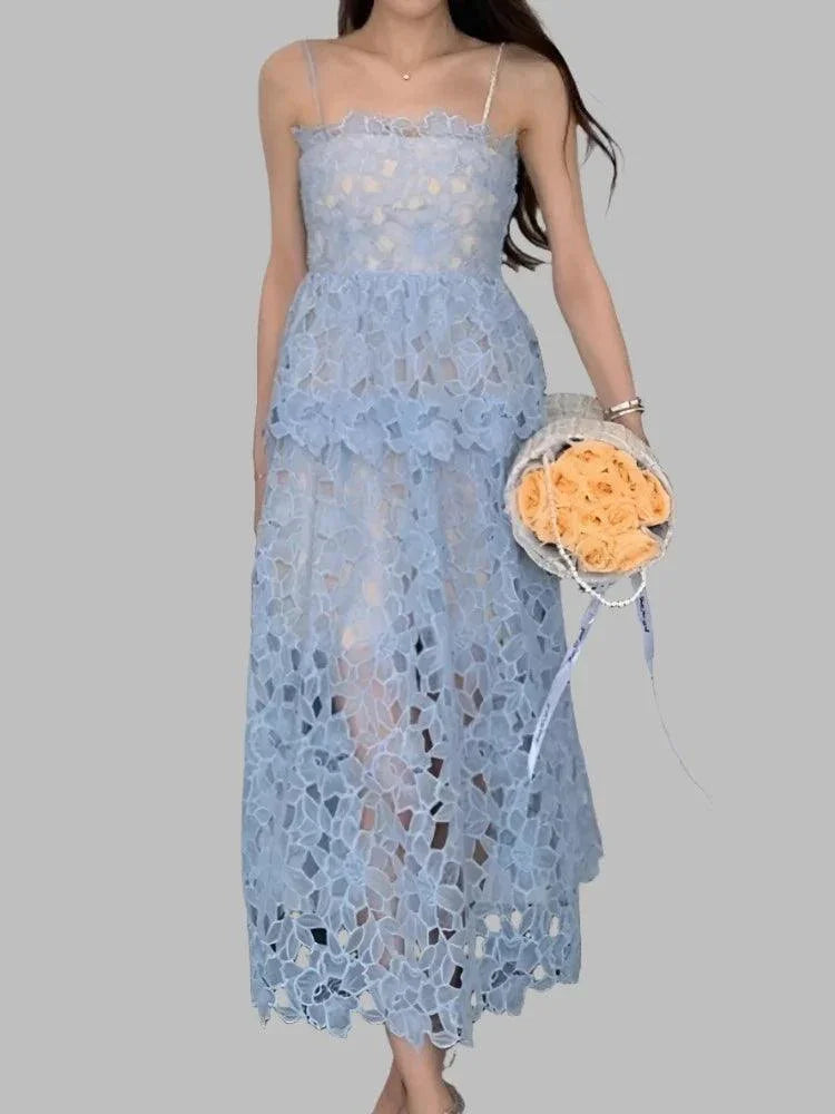 Fairy Style Lace Splice Dress Set -Guocali