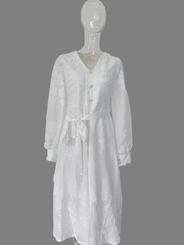 Fairy Style V-Neck Embroidered Dress -Guocali