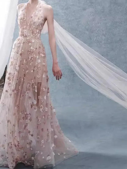 Fairy Style V-Neck Mesh Dress -Guocali