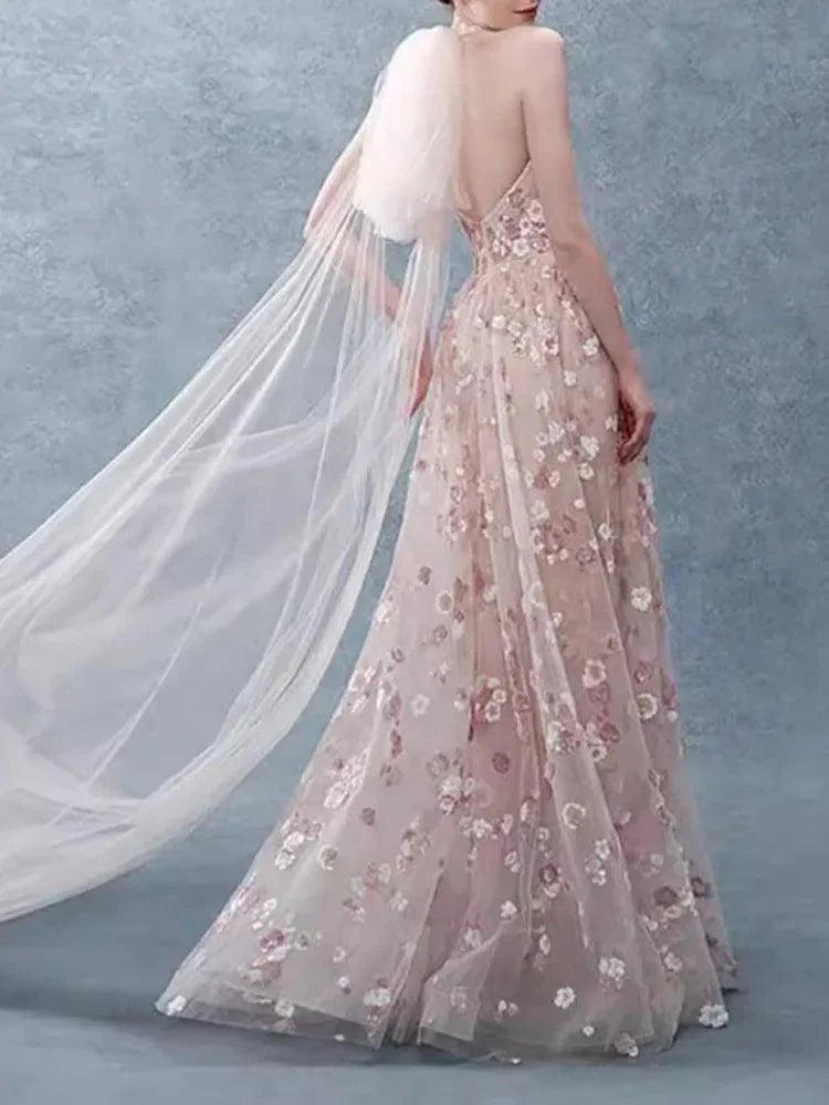 Fairy Style V-Neck Mesh Dress -Guocali