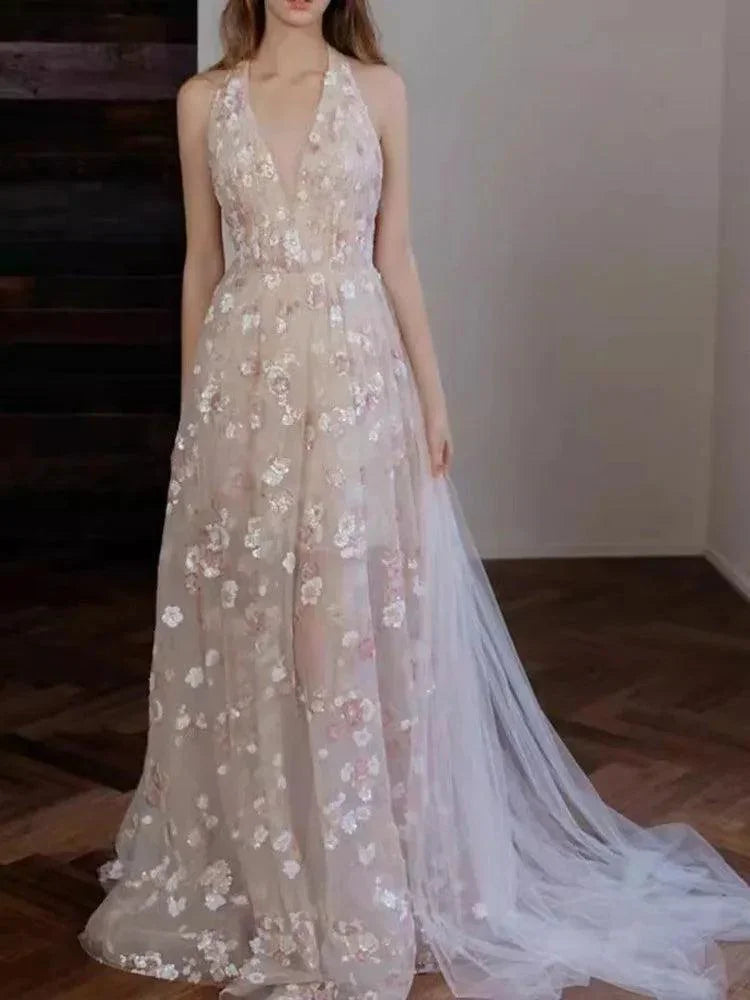 Fairy Style V-Neck Mesh Dress -Guocali