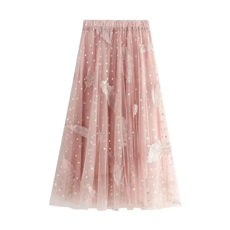 Feather Embroidery Fairy Skirt -Guocali