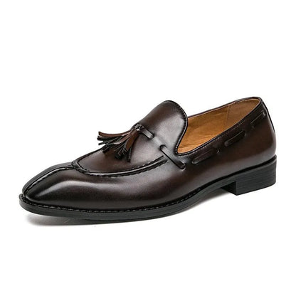 Men Tassel Dress Loafers - Slip-On Formal Dress Shoes