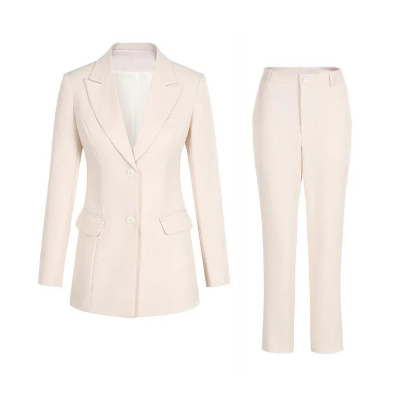 Formal Three Piece Suit - Apricot Women Pantsuit -Guocali