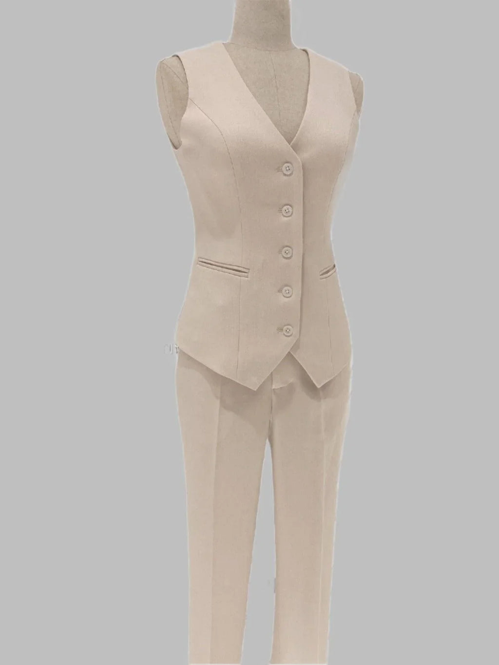 Formal Three Piece Suit - Apricot Women Pantsuit -Guocali