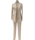 Formal Three Piece Suit - Apricot Women Pantsuit -Guocali