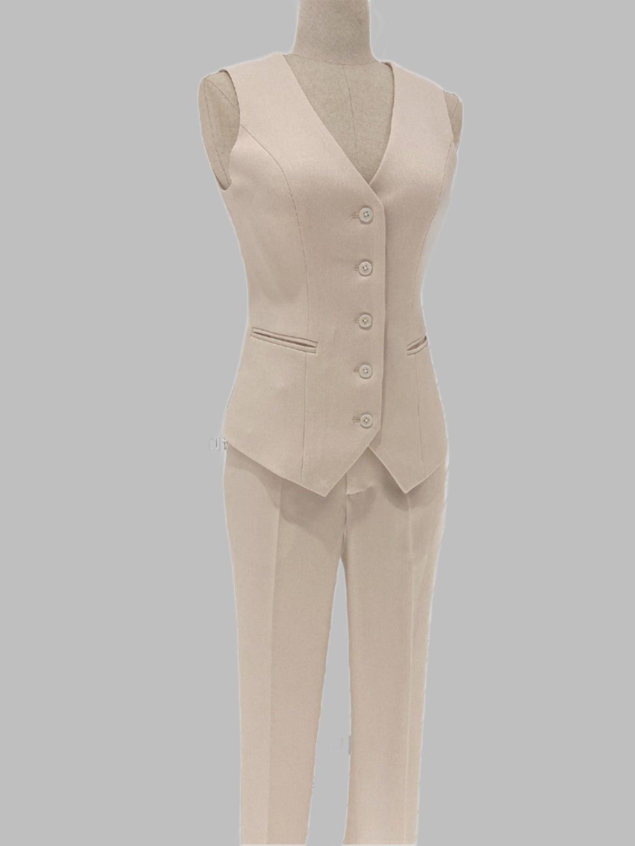 Formal Three Piece Suit - Apricot Women Pantsuit - Pantsuit - Guocali
