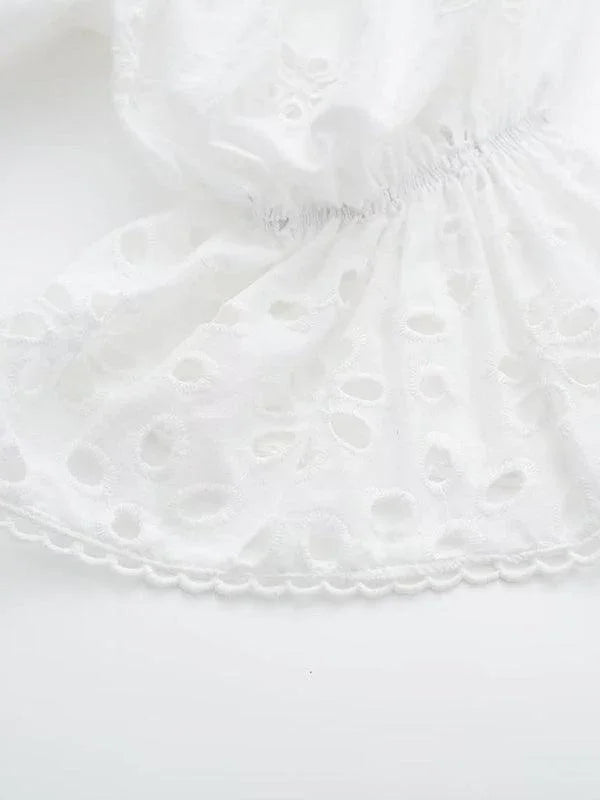 French Lace Deep V-Neck Dress -Guocali