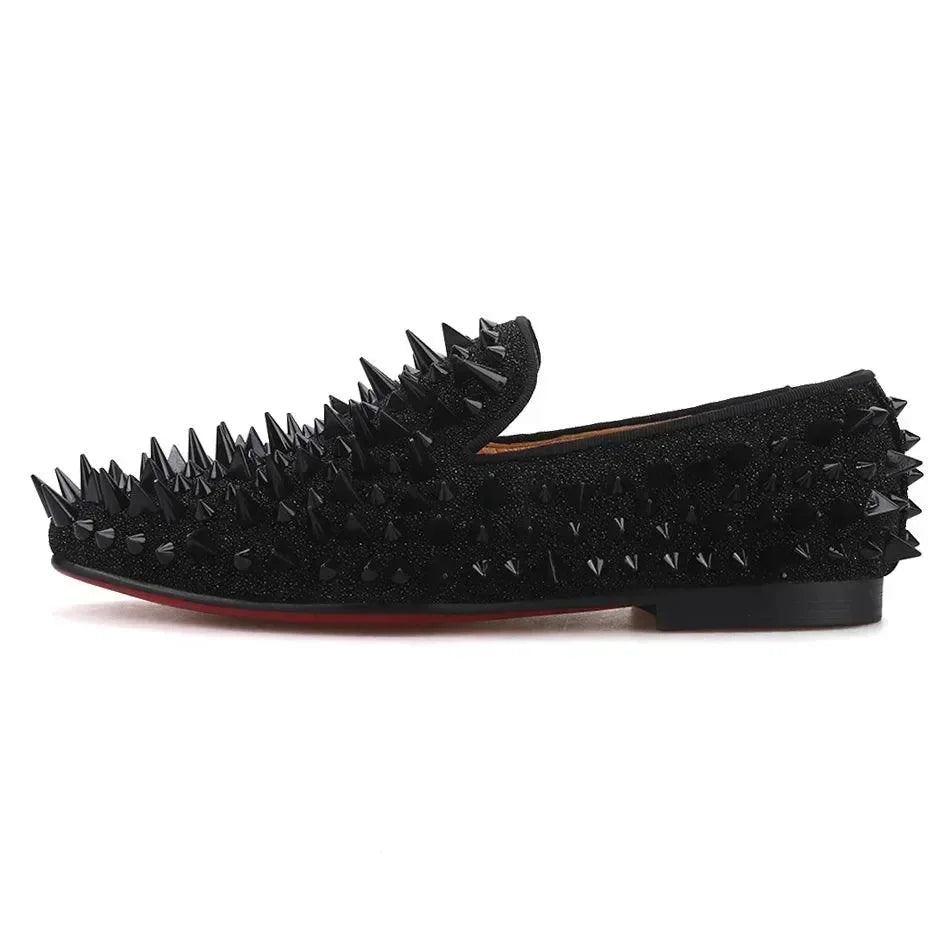 Glamourous Spiked Loafers for Women -Guocali