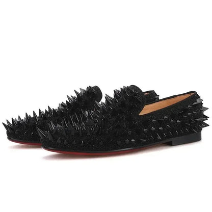Glamourous Spiked Loafers for Women -Guocali
