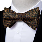 Golden Leaves Silk Bow Tie Set -Guocali