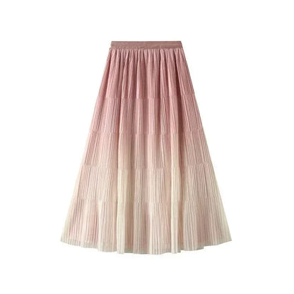 Gradient Color Loose Mid Length Skirt Women -Guocali