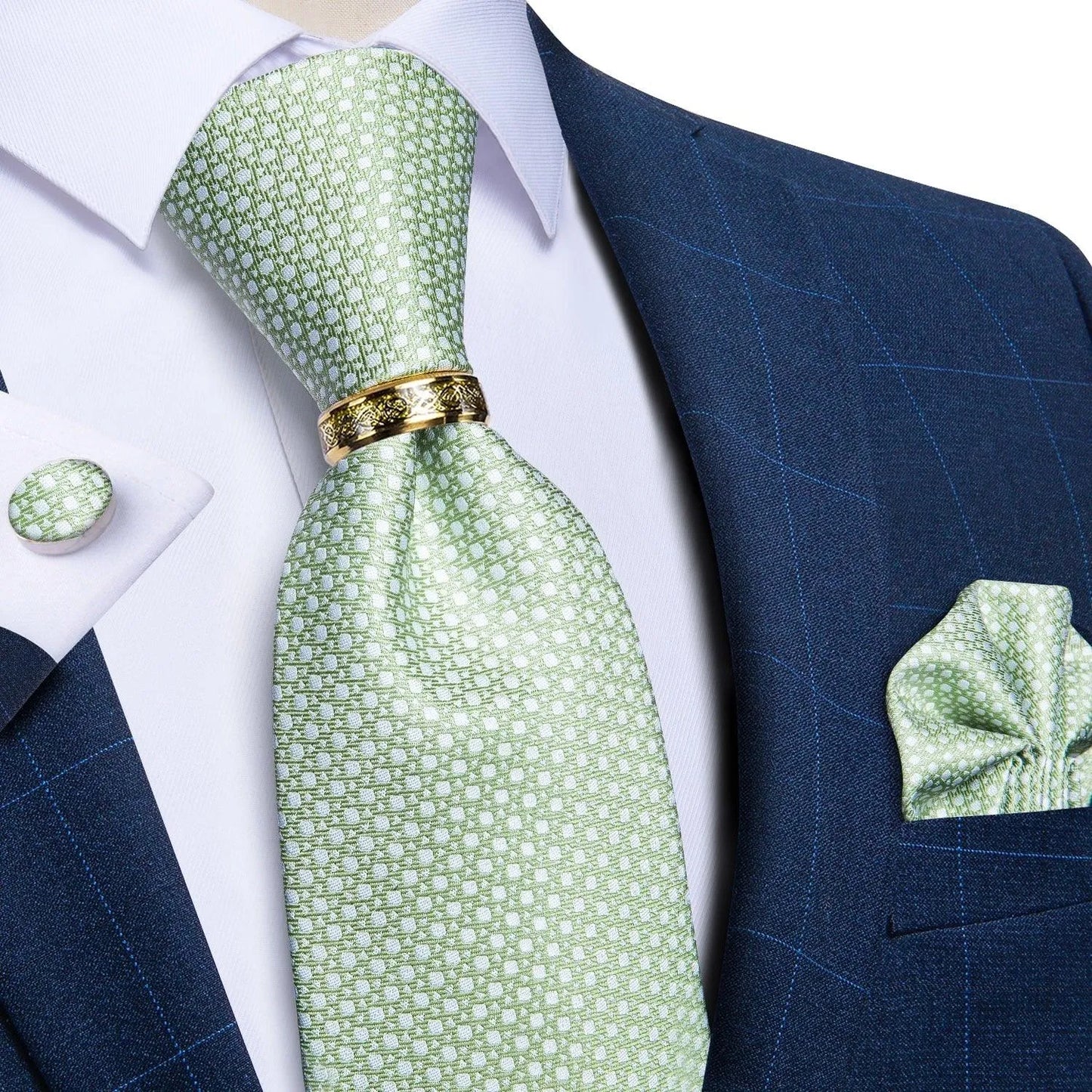 Green Luxury Necktie Set -Guocali