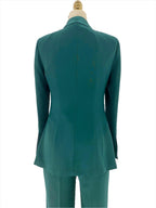 Chic Women's Pant Suit - Solid Single-Breasted