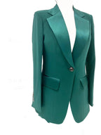 Chic Women's Pant Suit - Solid Single-Breasted