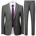 Grey Pinstriped Men Suit - Business Formal -Guocali