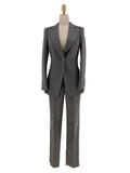 Grey Women Trouser Suit - Worsted Wool Suit - High-end Pantsuit -Guocali