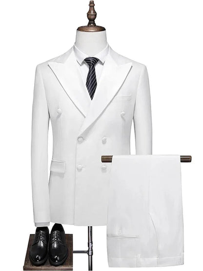 Groom Wedding Suit - Double-Breasted 3-Piece Set -Guocali