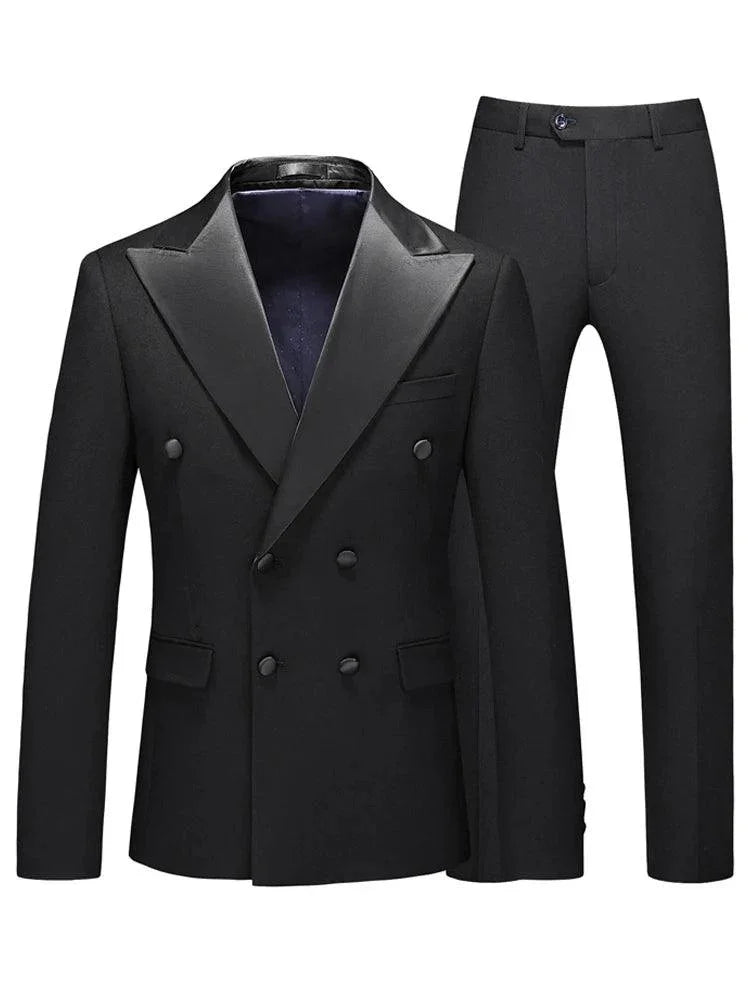 Groom Wedding Suit - Double-Breasted 3-Piece Set -Guocali