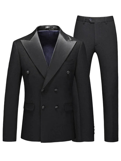 Groom Wedding Suit - Double-Breasted 3-Piece Set -Guocali