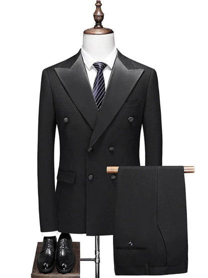 Groom Wedding Suit - Double-Breasted 3-Piece Set -Guocali