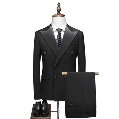 Groom Wedding Suit - Double-Breasted 3-Piece Set -Guocali