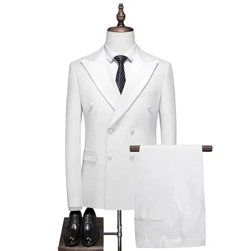 Groom Wedding Suit - Double-Breasted 3-Piece Set -Guocali