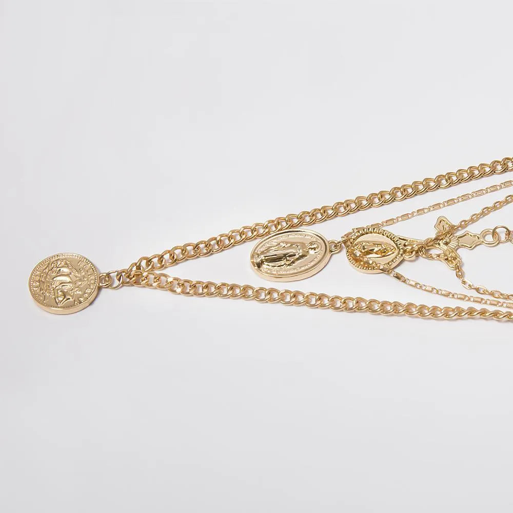 Head Pendant Necklace - Multi-Layered Women Jewelry -Guocali